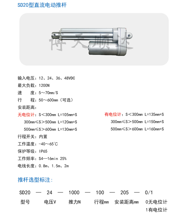 SD20直流電動推桿(圖2)